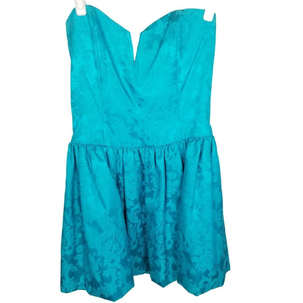 Vintage Jessica McClintock Gunne Sax Strapless Mini Dress Sz 11/12 Bubble Hem